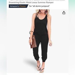 Black sleeveless romper.